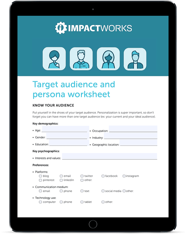 Target Audience and Client Persona Worksheet